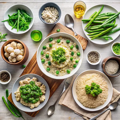 ताज़ा जई और तिल्ली की सब्ज़ी थाली